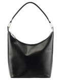 001 3814 Black Leather Hobo Shoulder Bag