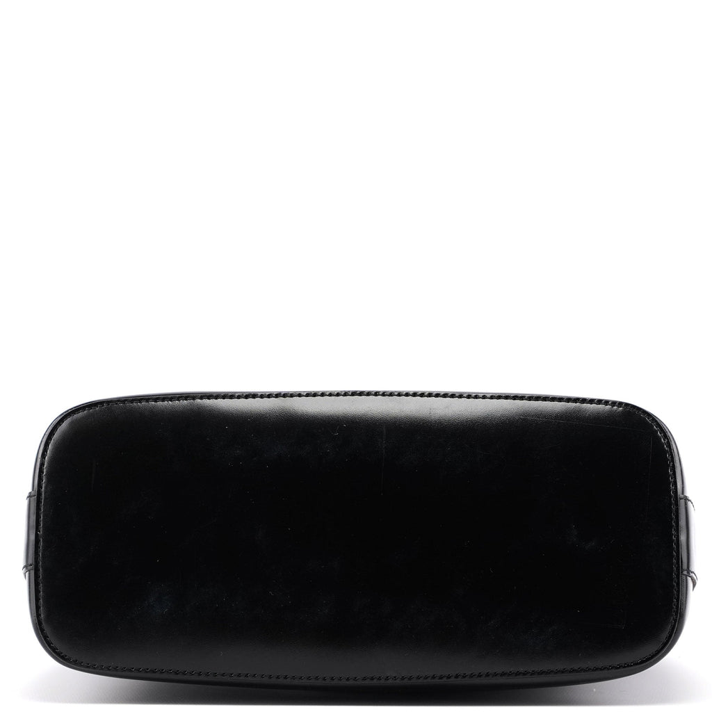 001 3814 Black Leather Hobo Shoulder Bag