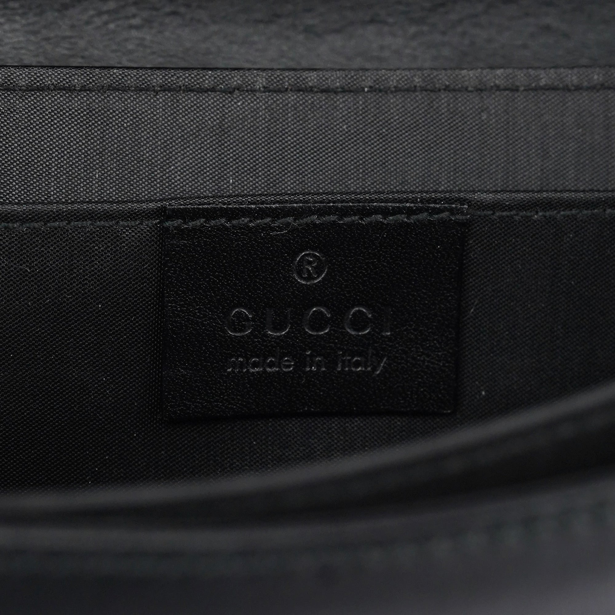 001 3815 Black Calfskin GG Shoulder Bag