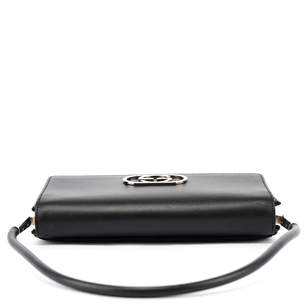 001 3815 Black Calfskin GG Shoulder Bag