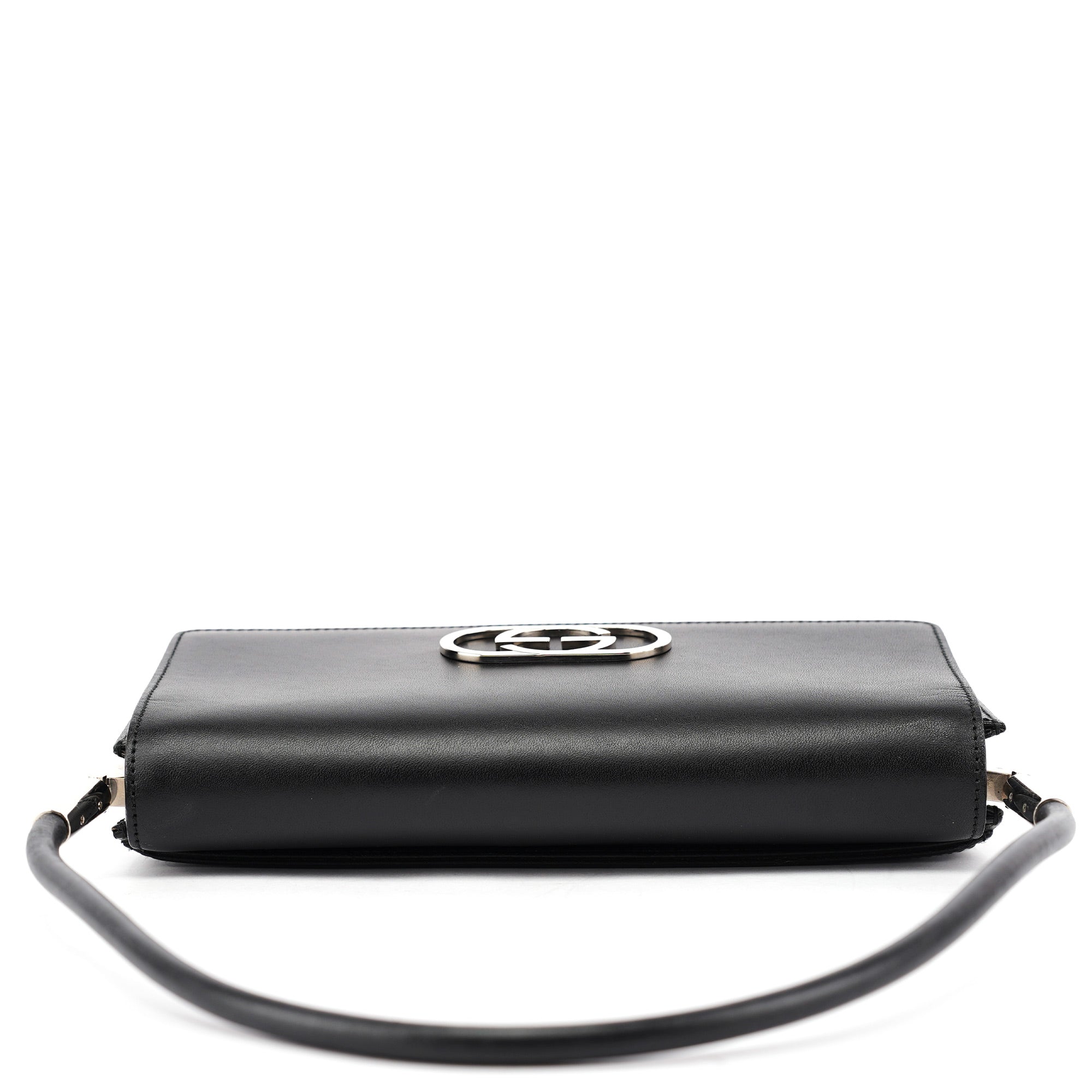 001 3815 Black Calfskin GG Shoulder Bag