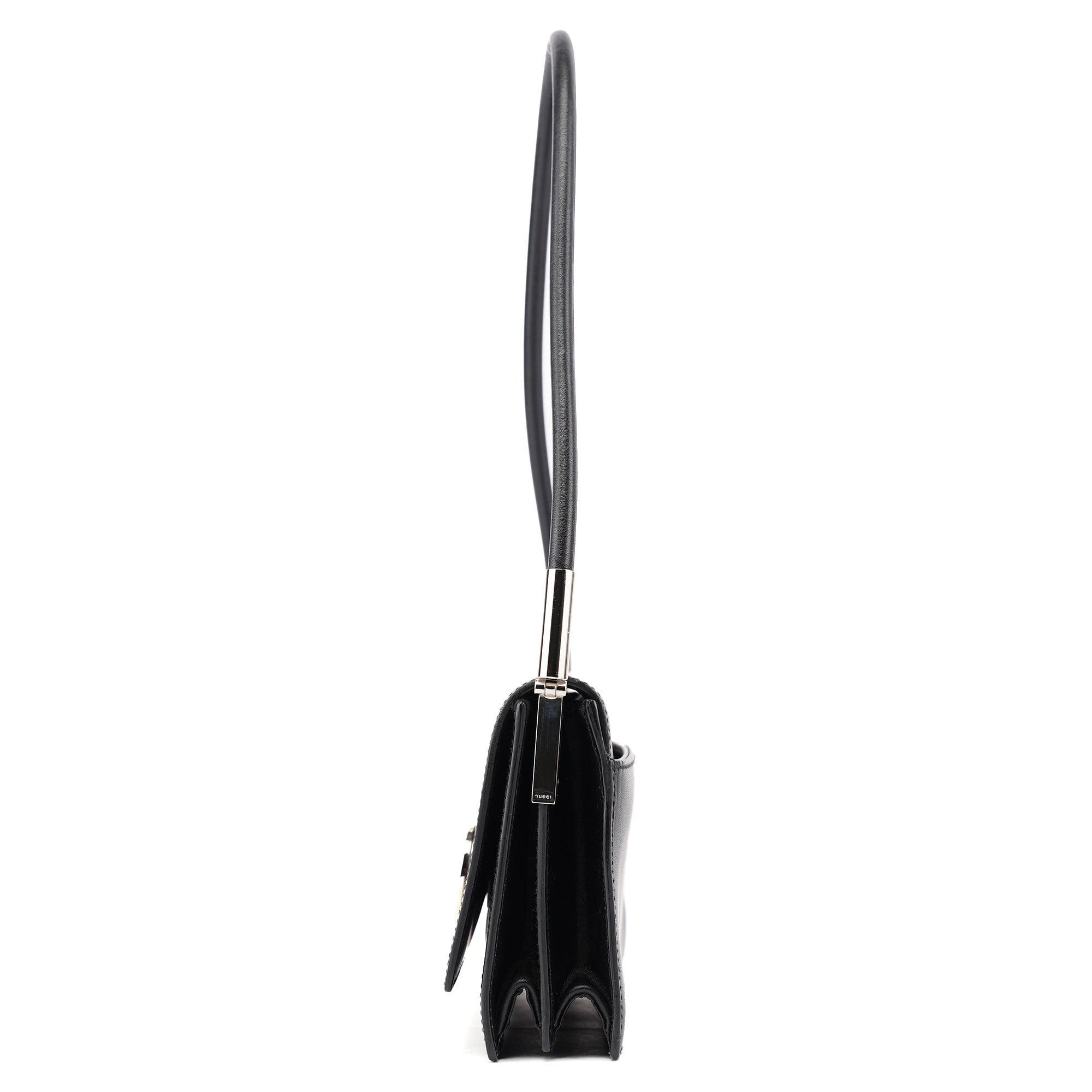 001 3815 Black Calfskin GG Shoulder Bag