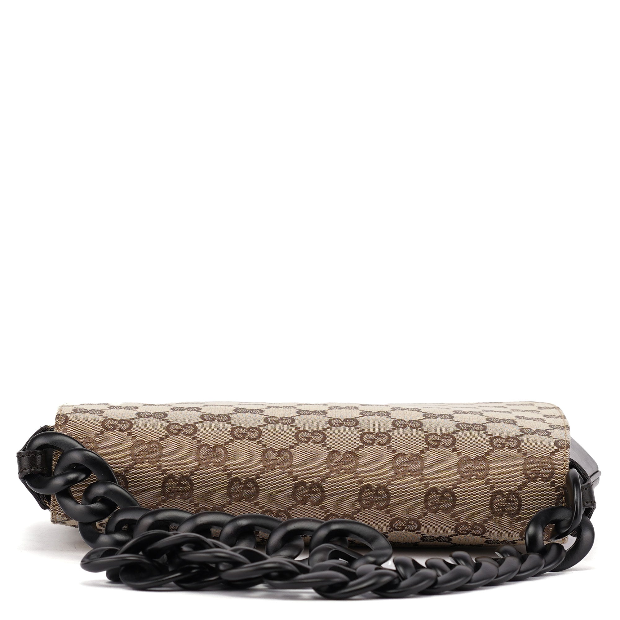 001 3820 Beige GG Wood Chain Shoulder Bag