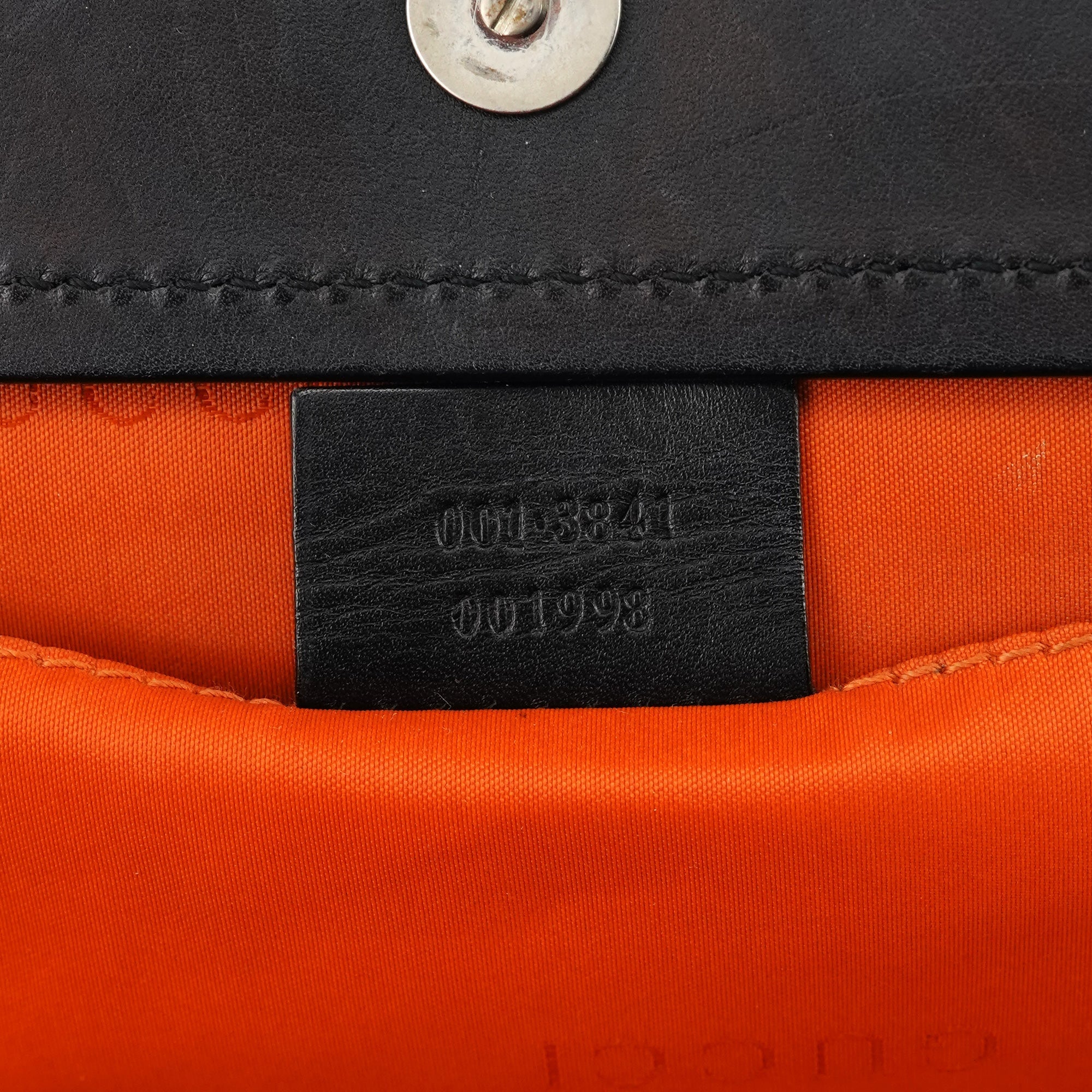 001 3841 Black Calfskin Leather Shoulder Bag