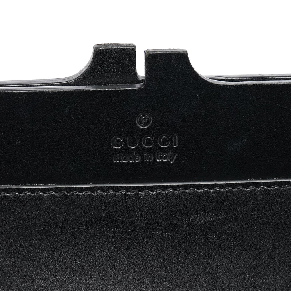001 3841 Black Calfskin Leather Shoulder Bag