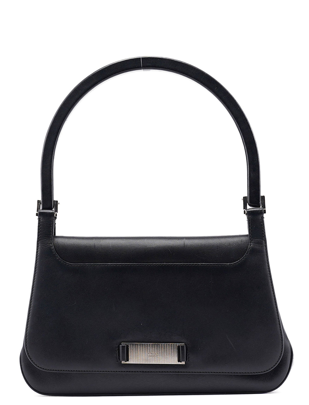 001 3863 Black Calfskin Hobo Shoulder Bag