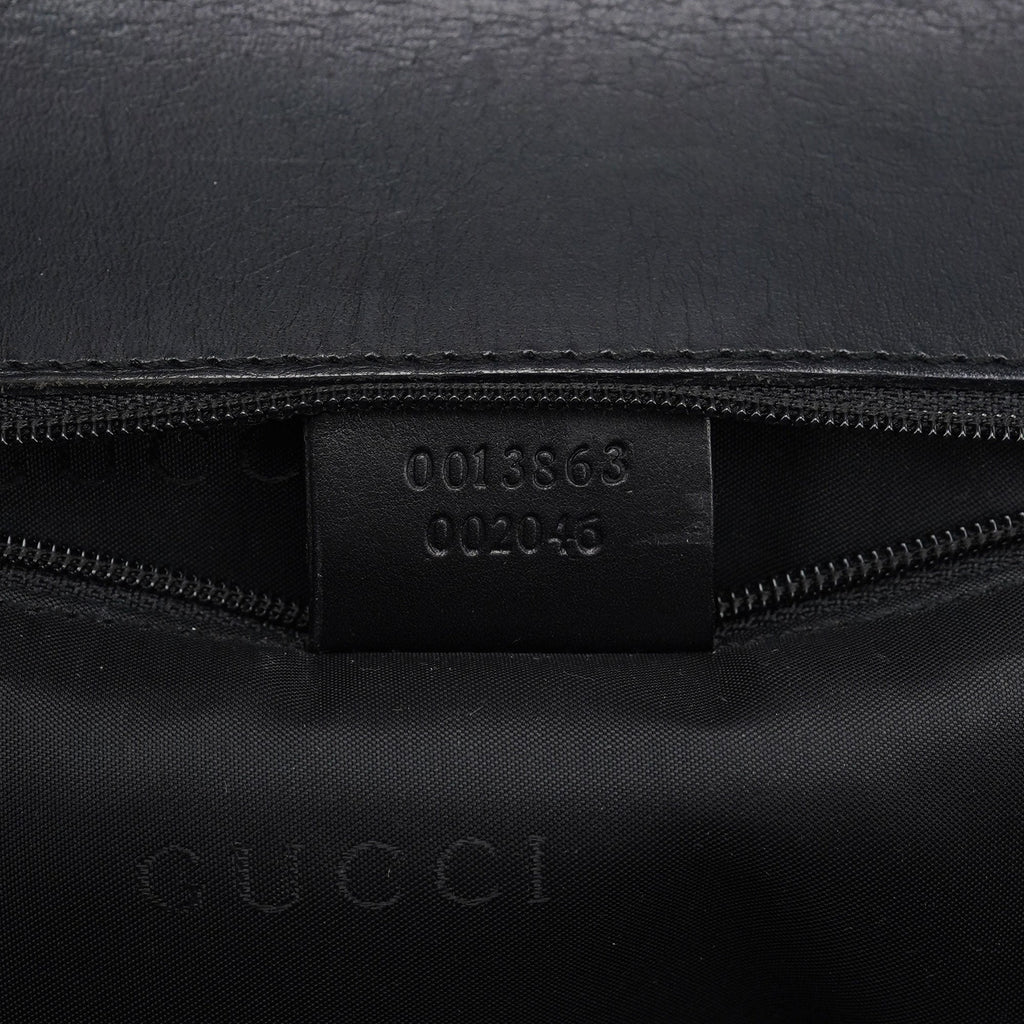 001 3863 Black Calfskin Hobo Shoulder Bag