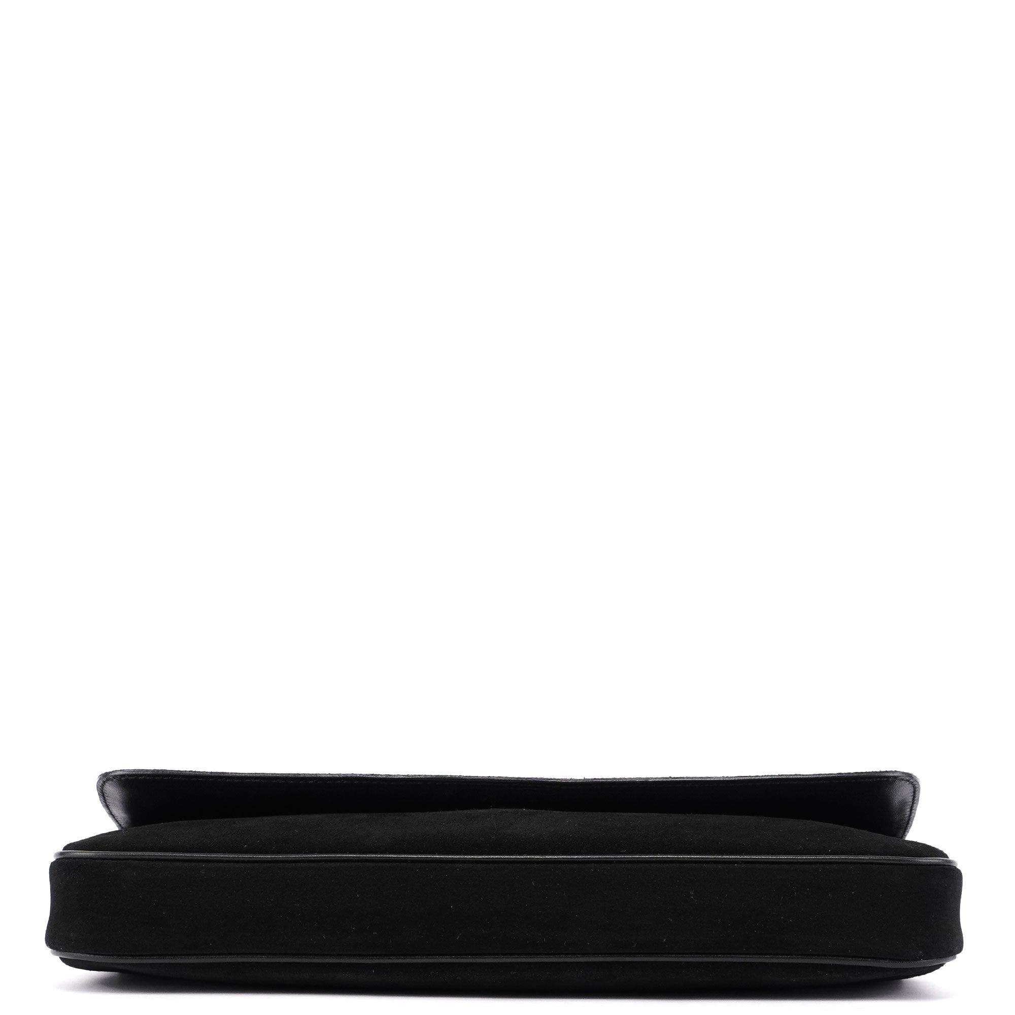 001 4047 Black Suede Bamboo Shoulder Bag