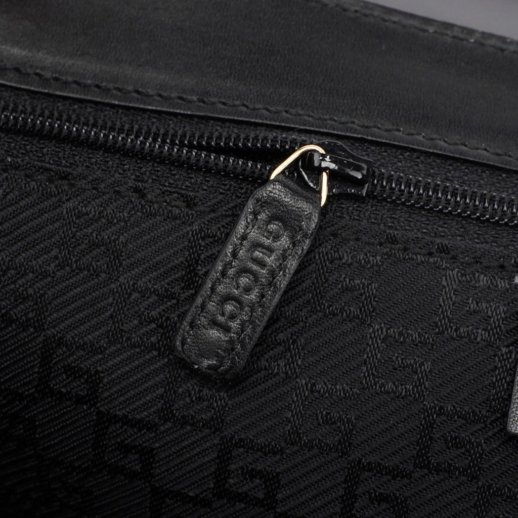 001 4047 Black Suede Bamboo Shoulder Bag