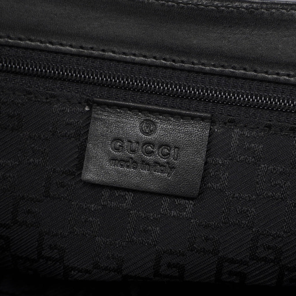 001 4047 Black Suede Bamboo Shoulder Bag