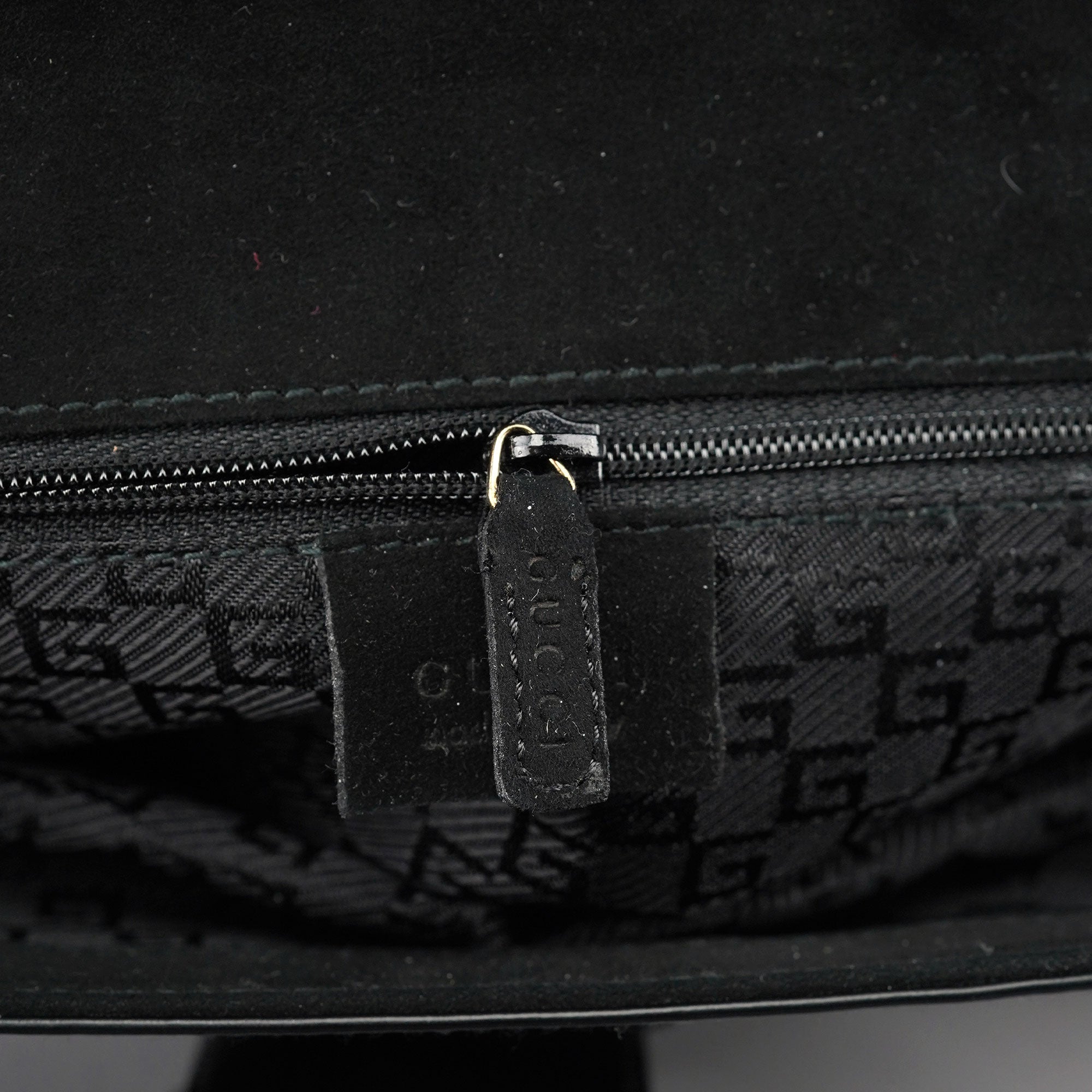 001 4055 Black Leather Bamboo Shoulder Bag