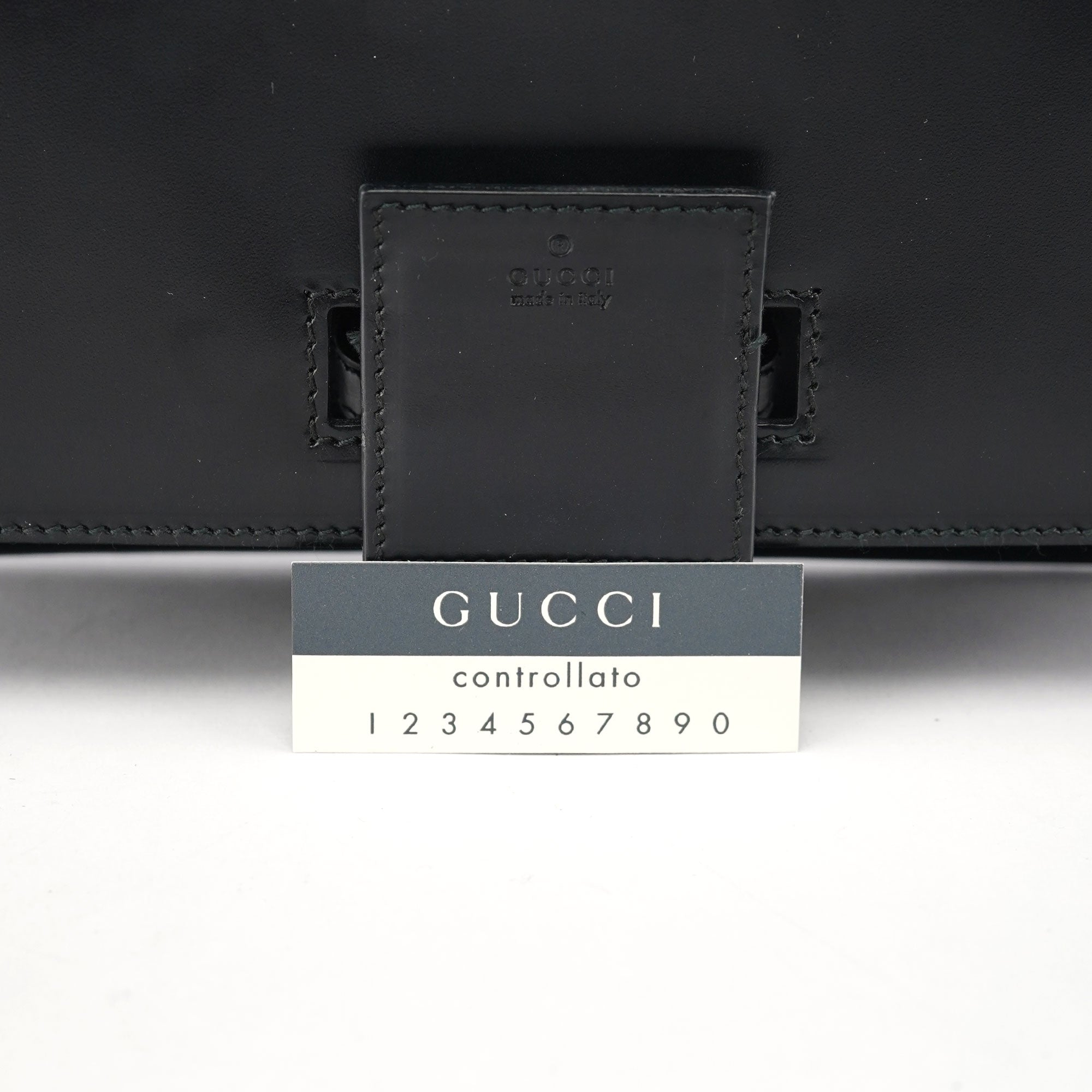001 4055 Black Leather Bamboo Shoulder Bag
