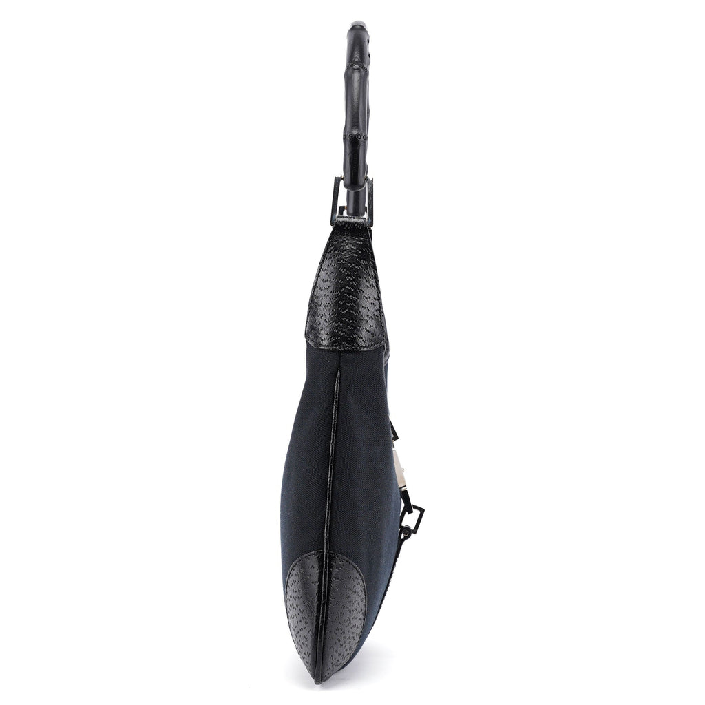 001 4060 Black Jackie Bamboo Shoulder Bag