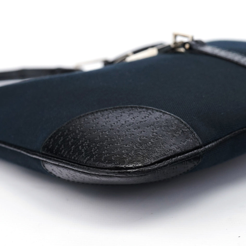 001 4060 Black Jackie Bamboo Shoulder Bag
