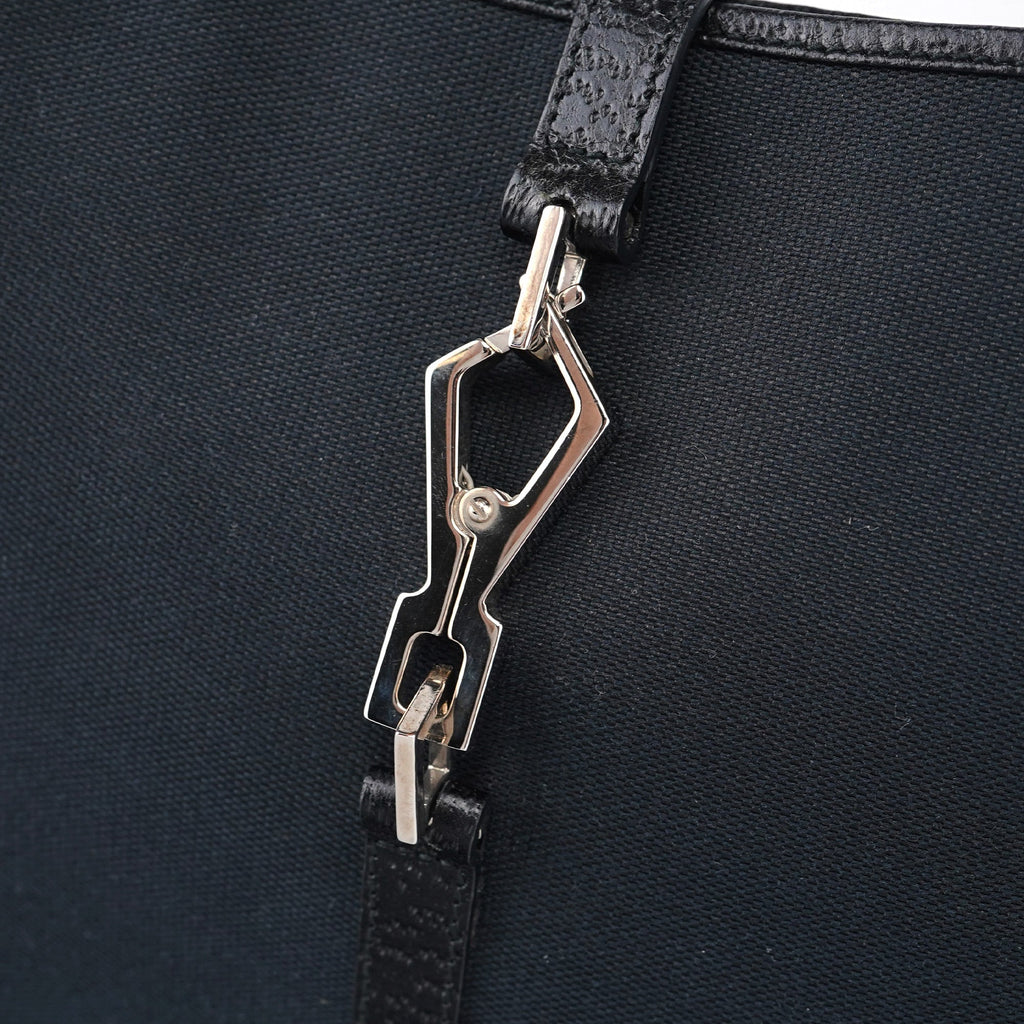 001 4060 Black Jackie Bamboo Shoulder Bag