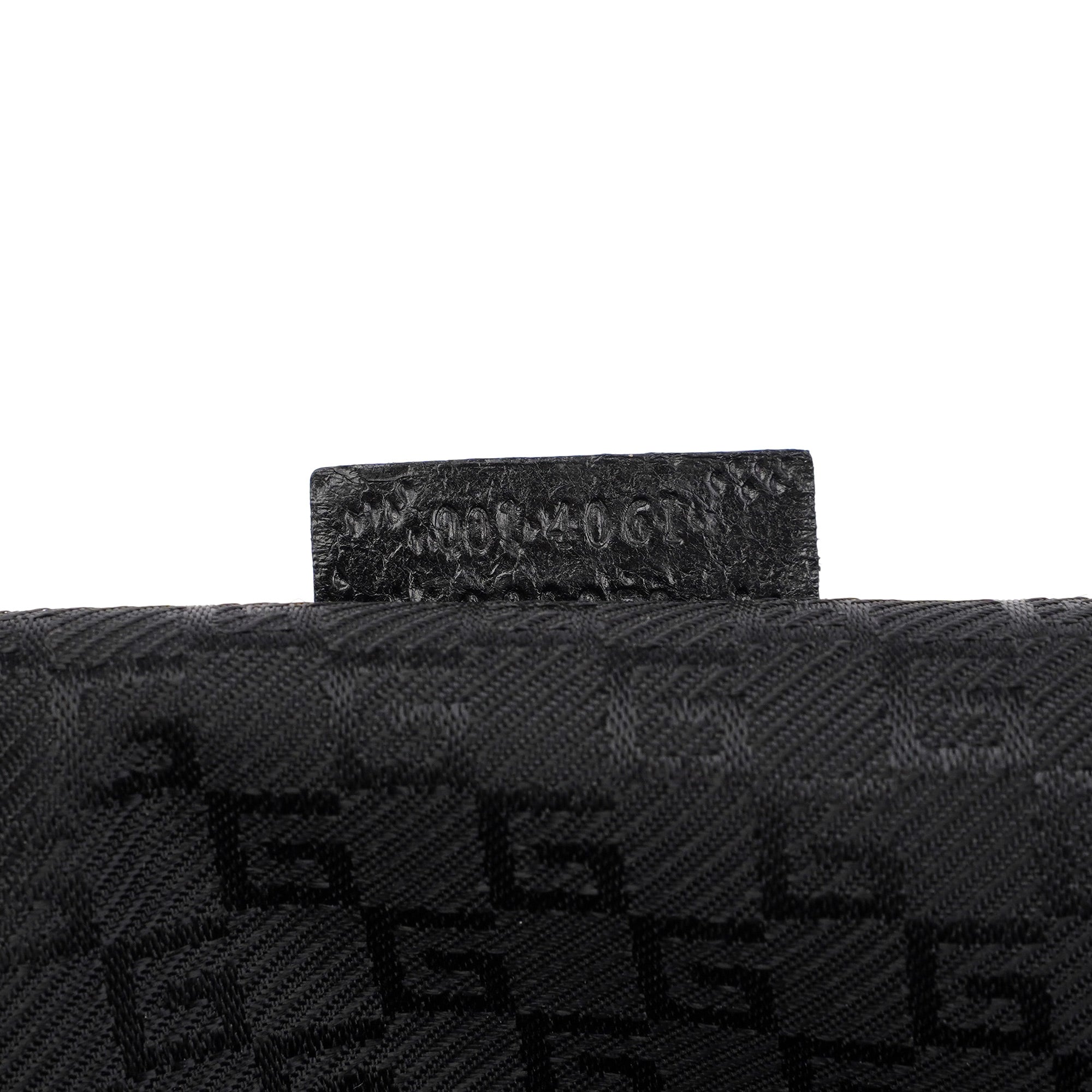 001 4061 Black Canvas Jackie Bamboo Shoulder Bag
