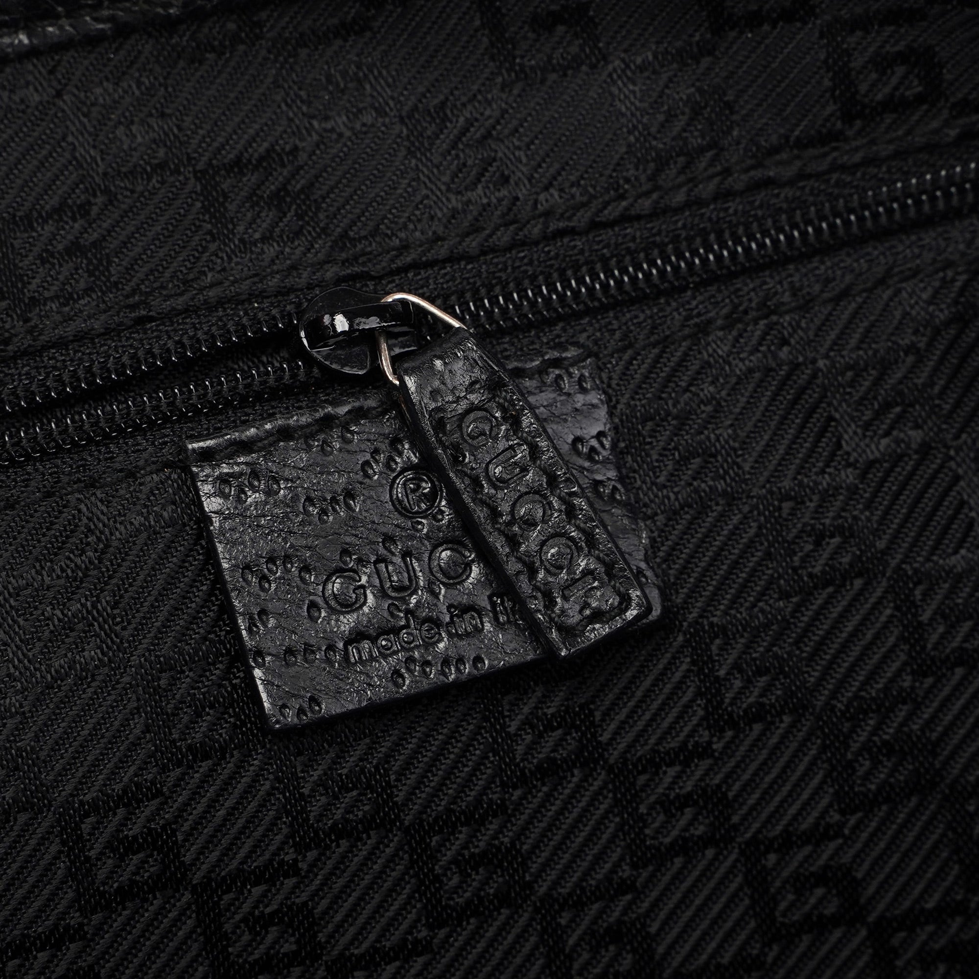 001 4061 Black Canvas Jackie Bamboo Shoulder Bag