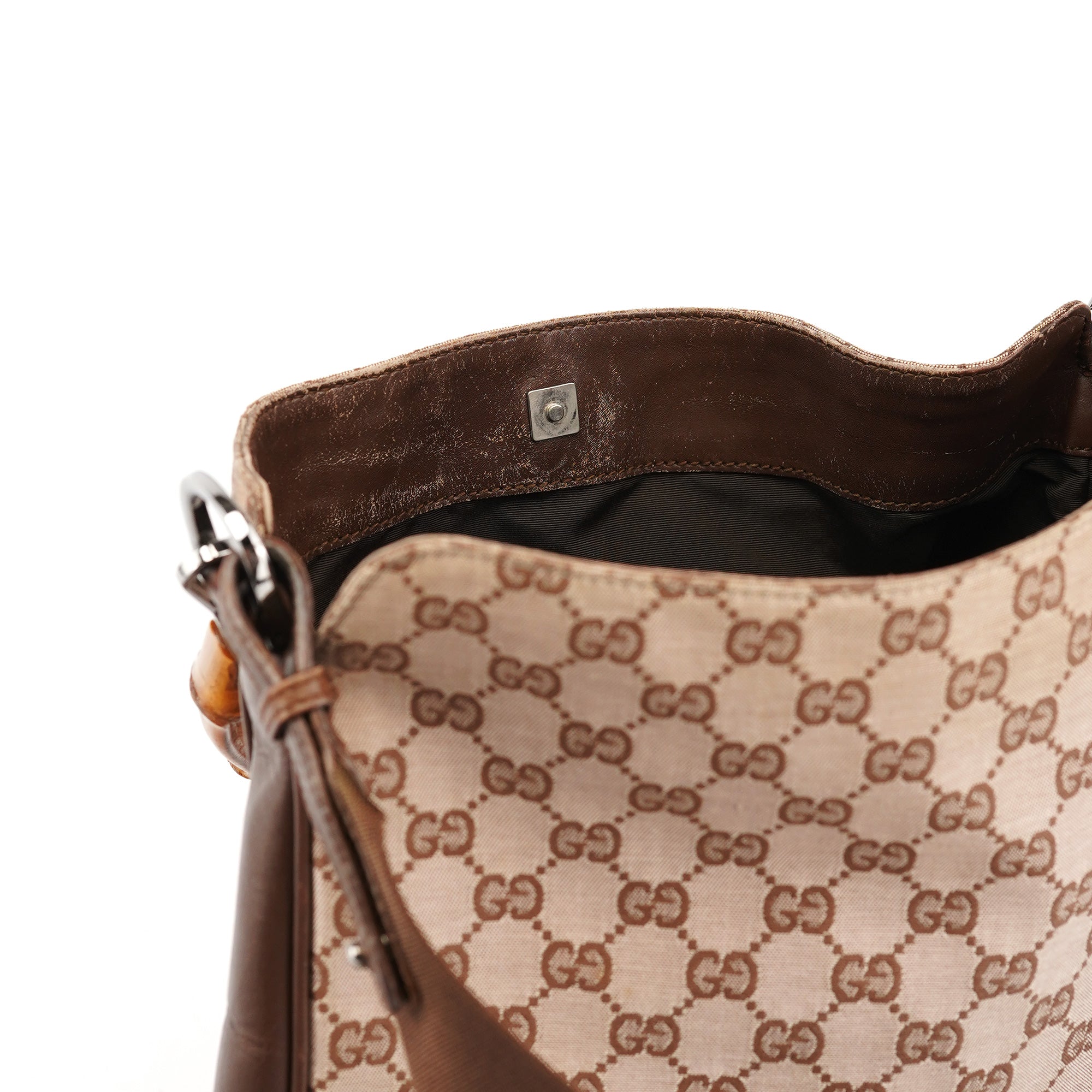 001 4095 Beige GG Bamboo 2-Way Bag