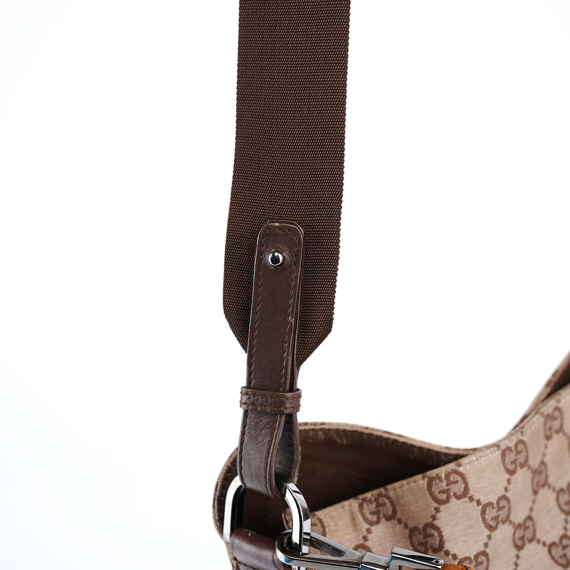 001 4095 Beige GG Bamboo 2-Way Bag