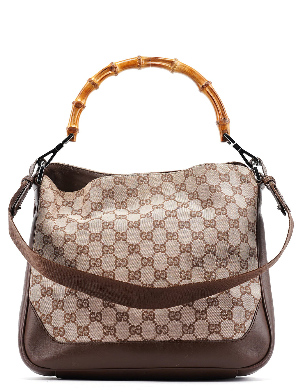 001 4095 Beige GG Bamboo 2-Way Bag