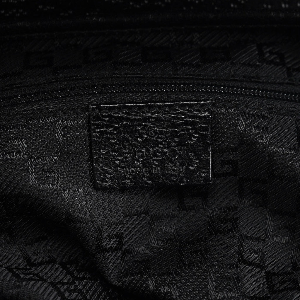 001 4096 Black Canvas Jackie Bamboo Shoulder Bag