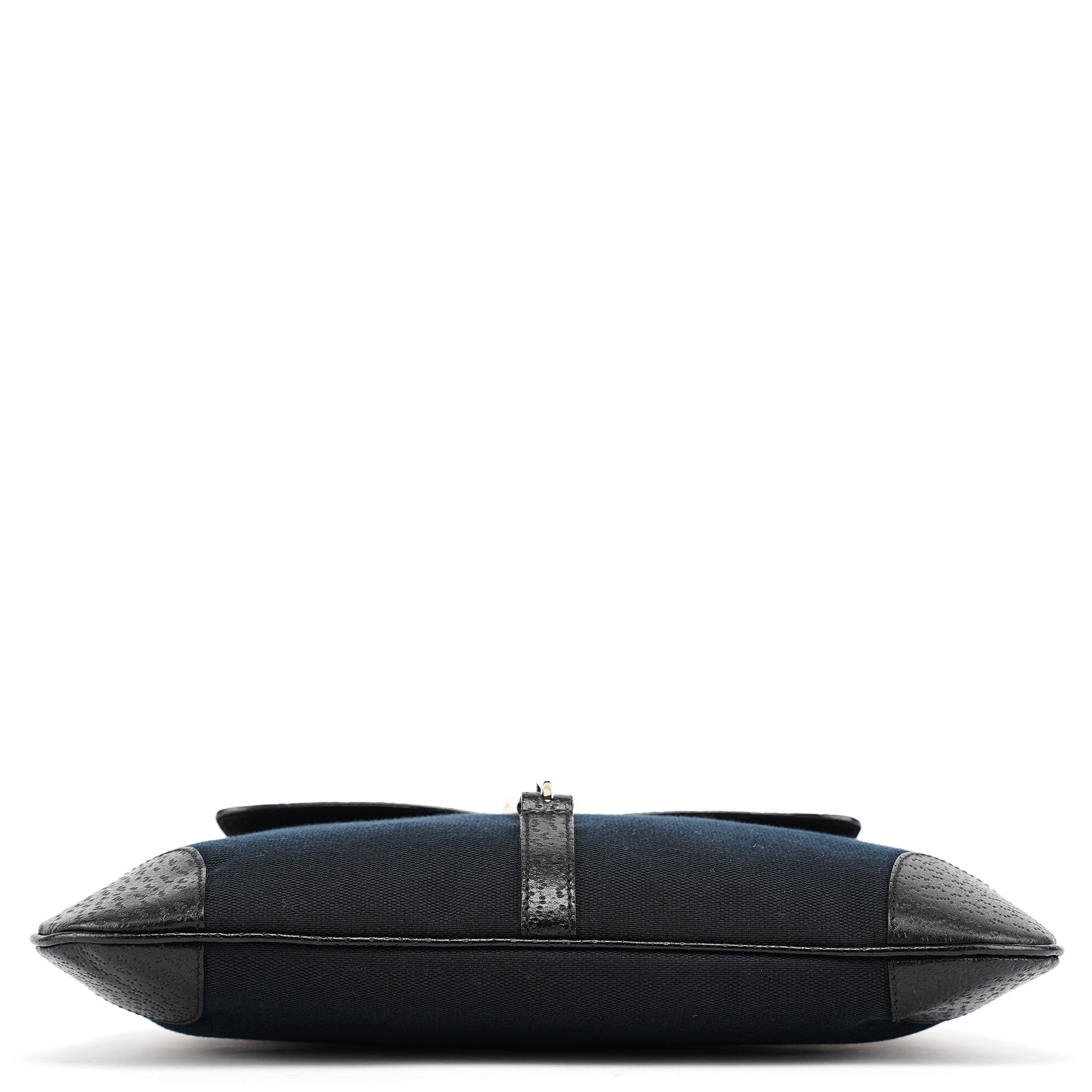 001 4096 Black Canvas Jackie Bamboo Shoulder Bag