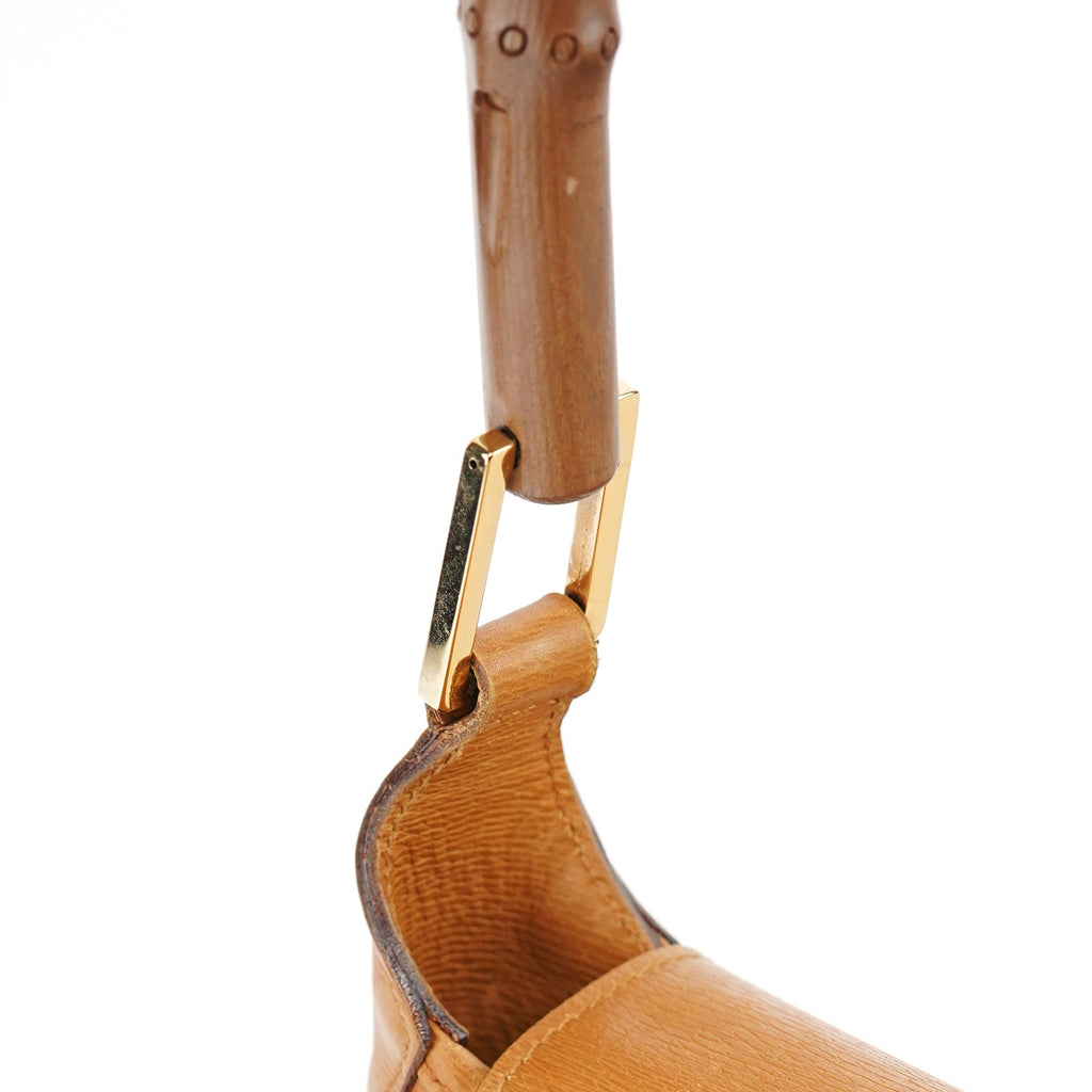001 4096 Tan Leather Jackie Bamboo Bag