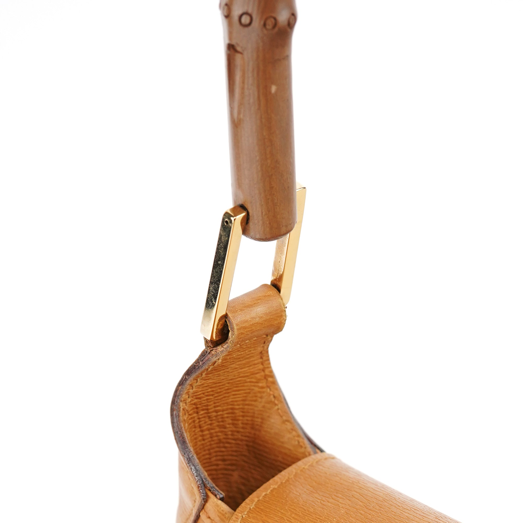 001 4096 Tan Leather Jackie Bamboo Bag