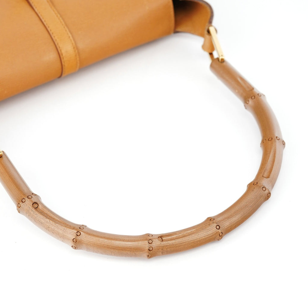 001 4096 Tan Leather Jackie Bamboo Bag