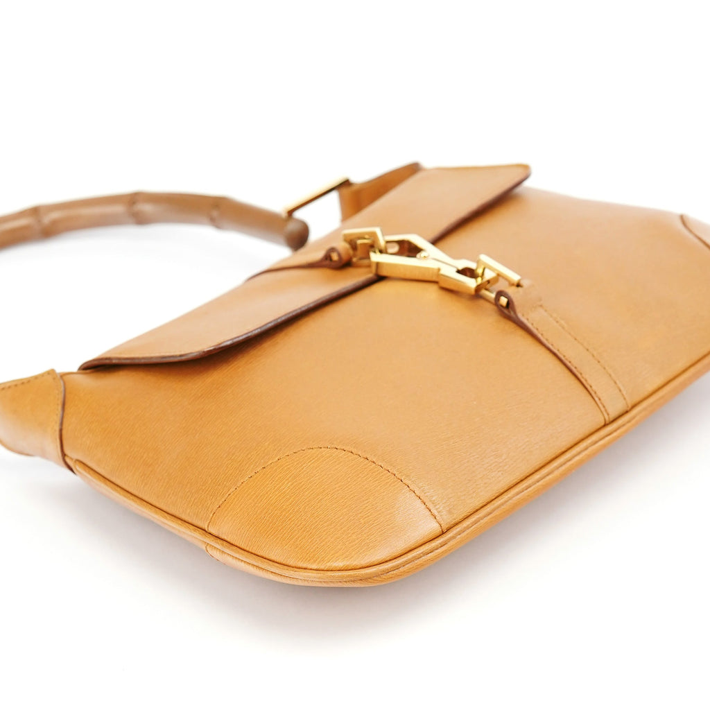 001 4096 Tan Leather Jackie Bamboo Bag