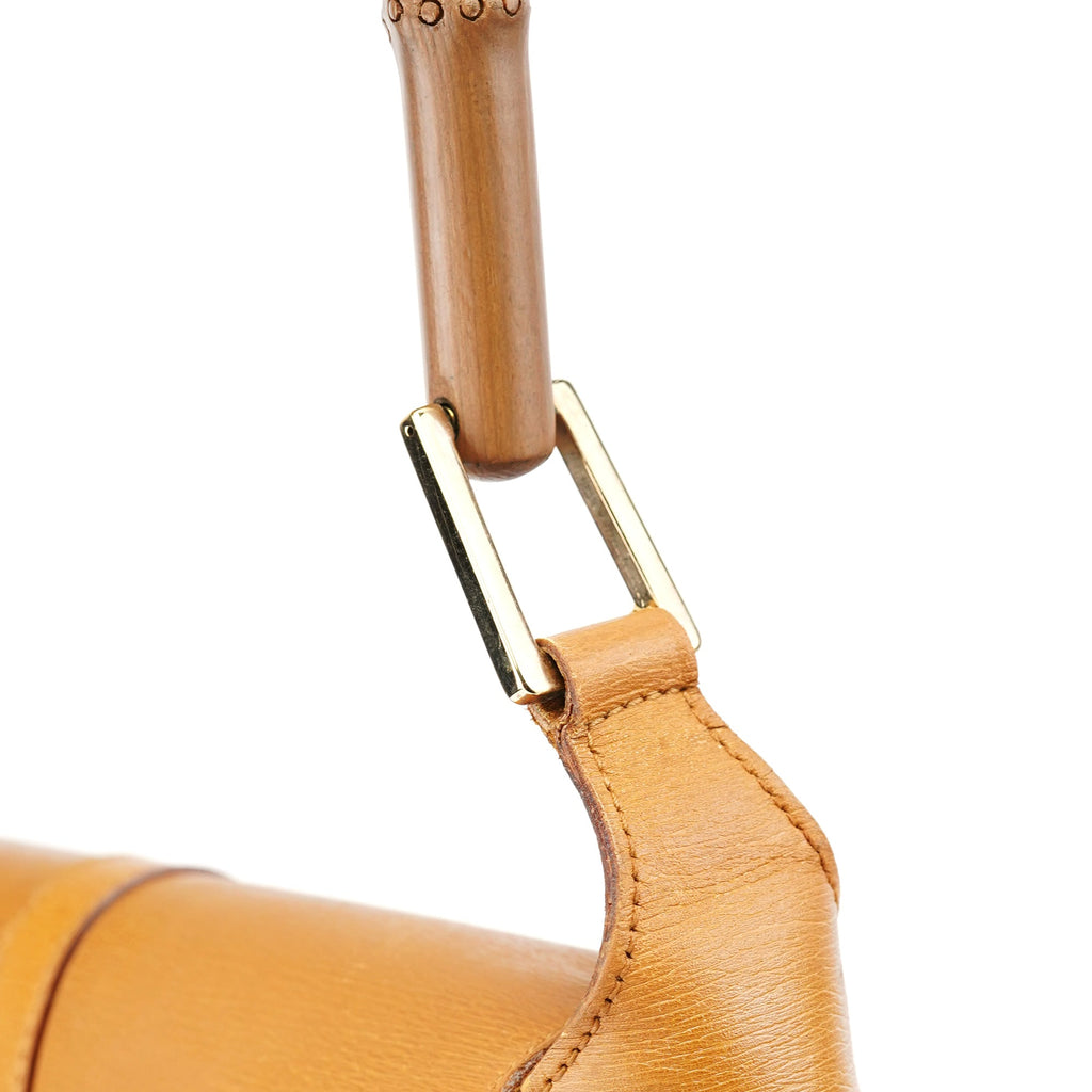 001 4096 Tan Leather Jackie Bamboo Bag