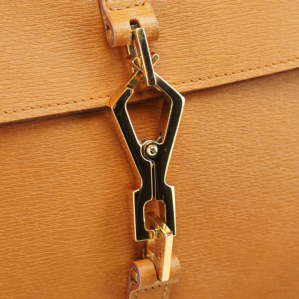 001 4096 Tan Leather Jackie Bamboo Bag