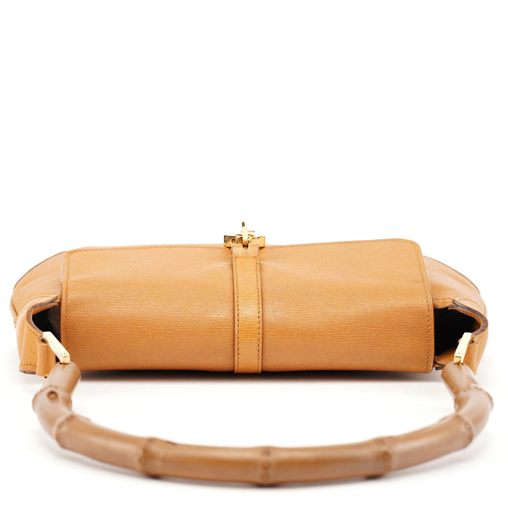 001 4096 Tan Leather Jackie Bamboo Bag