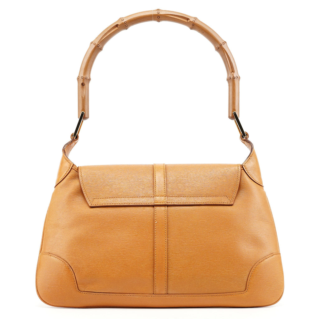 001 4096 Tan Leather Jackie Bamboo Bag