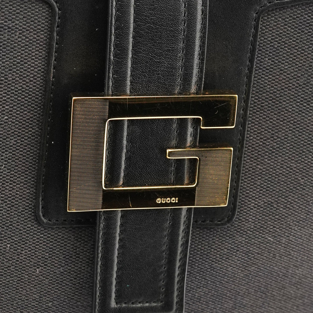 001 4142 Anthracite Canvas Square G Shoulder Bag