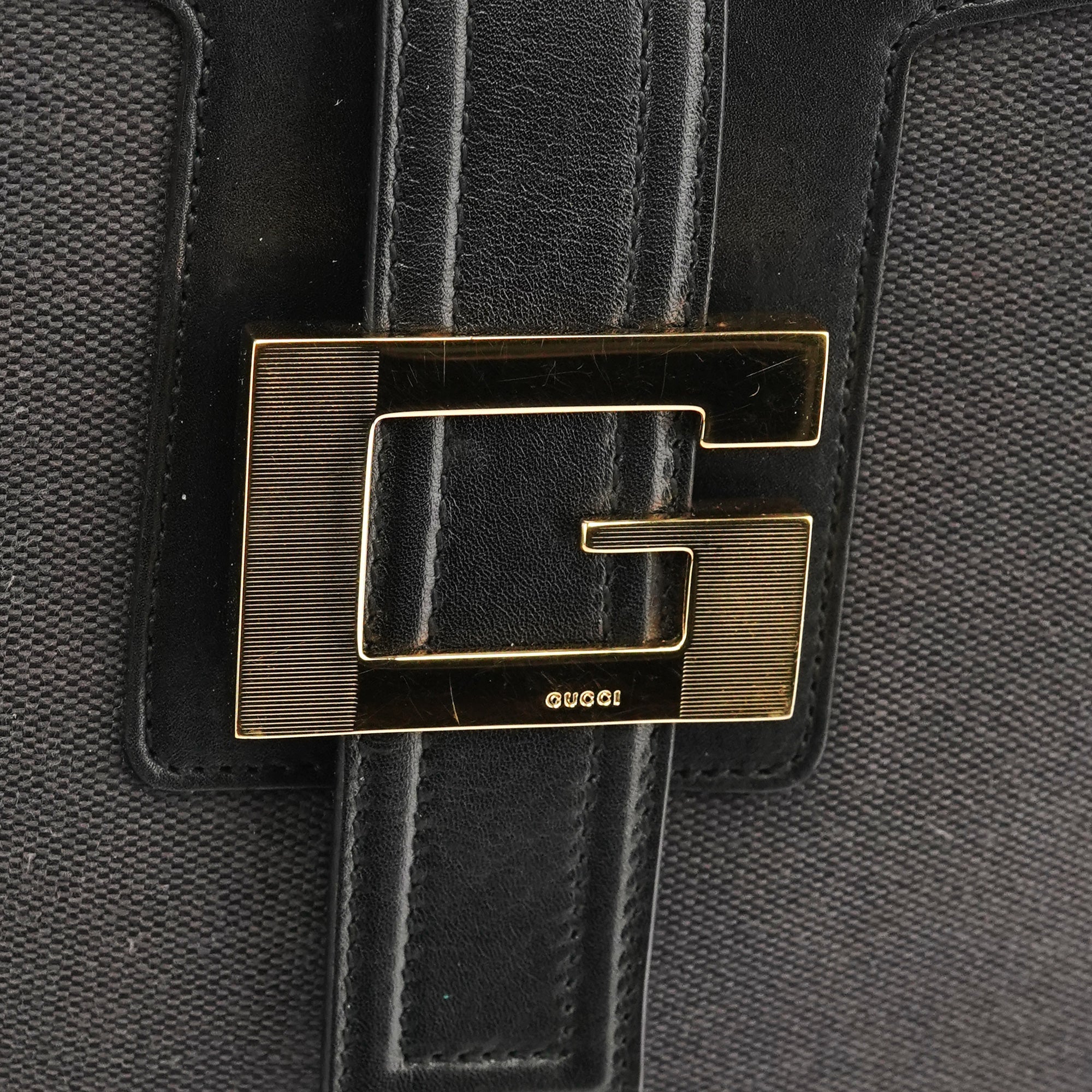 001 4142 Anthracite Canvas Square G Shoulder Bag