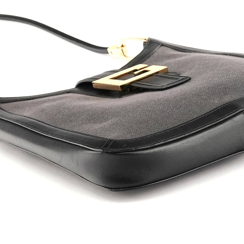 001 4142 Anthracite Canvas Square G Shoulder Bag