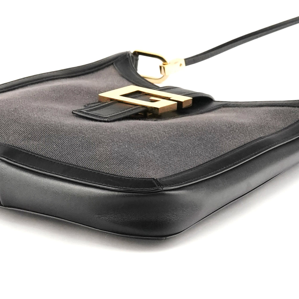 001 4142 Anthracite Canvas Square G Shoulder Bag