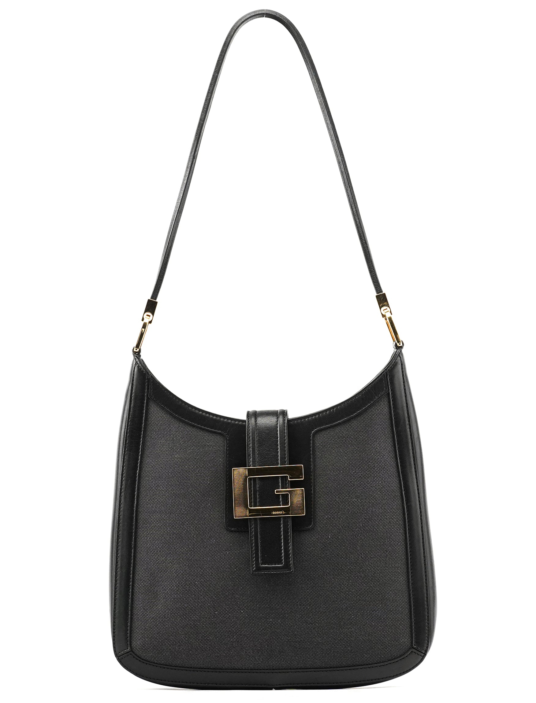 001 4142 Anthracite Canvas Square G Shoulder Bag