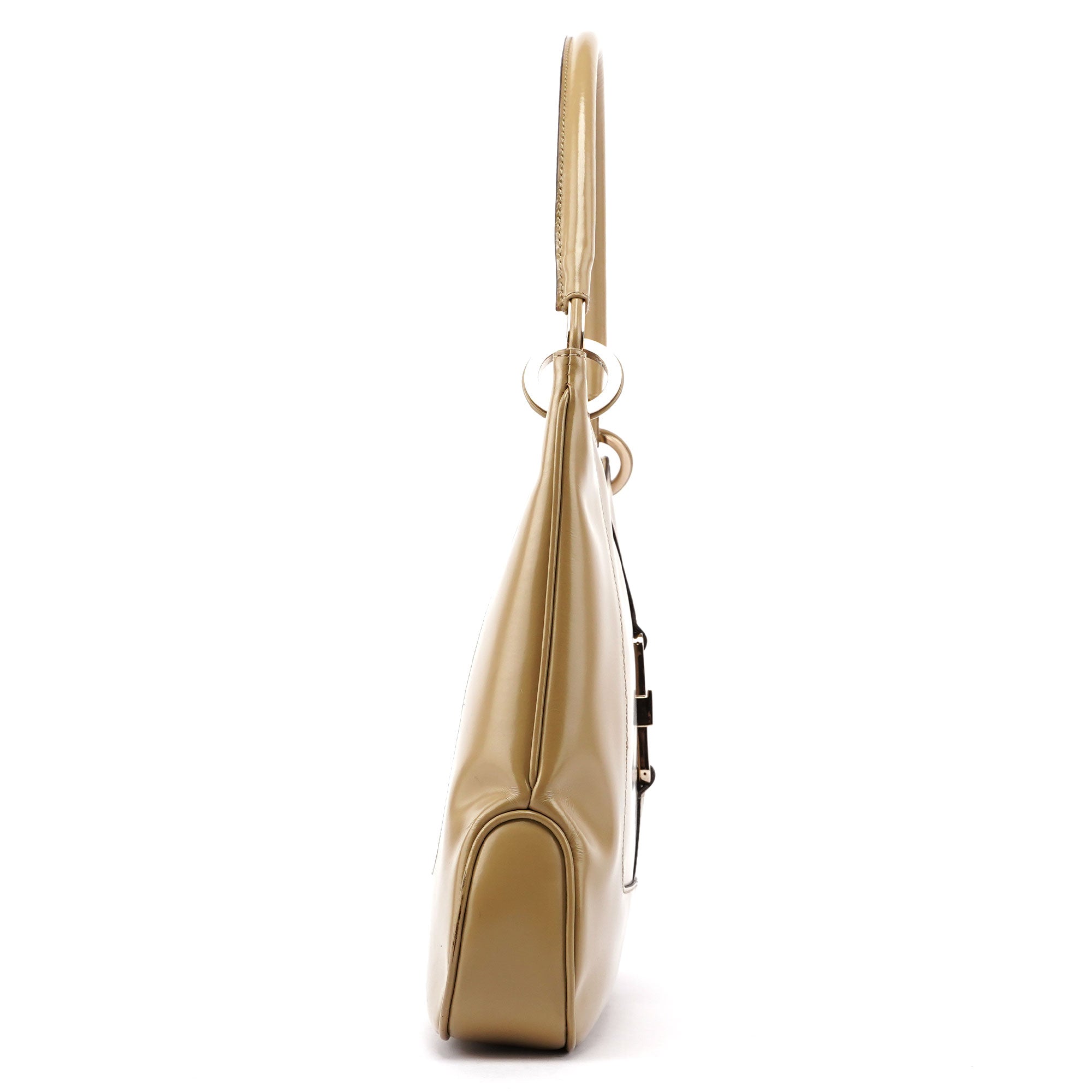 001 4148 Beige Patent Leather Jackie Bag