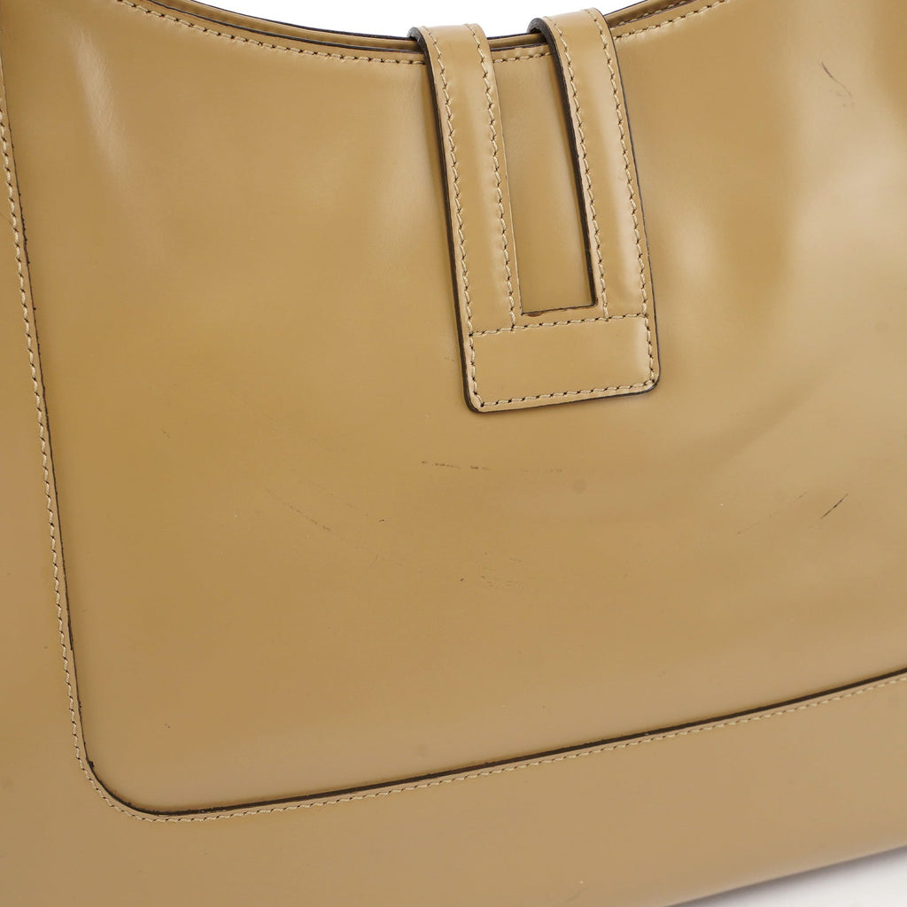 001 4148 Beige Patent Leather Jackie Bag