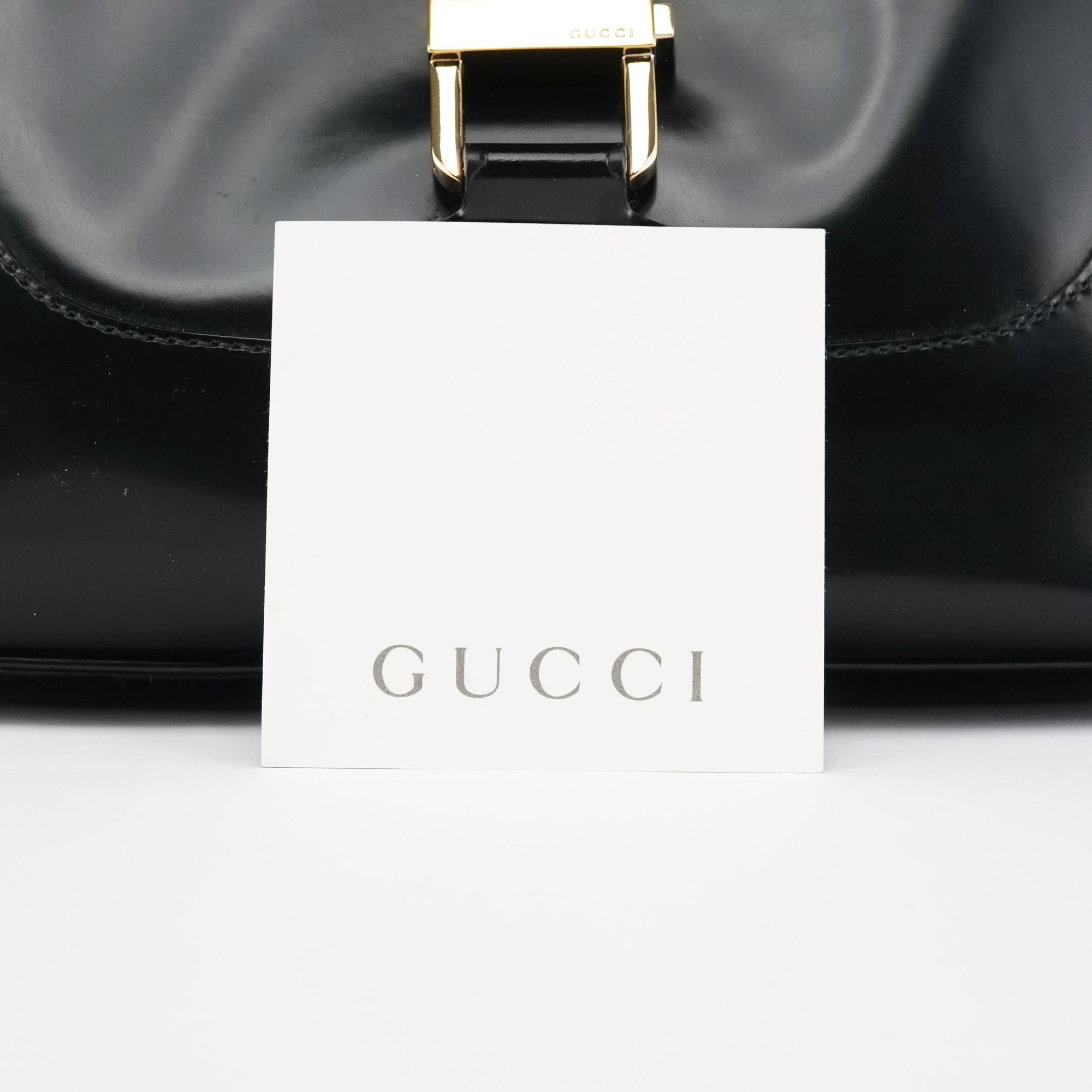 001 4150 Black Patent Leather Jackie Shoulder Bag