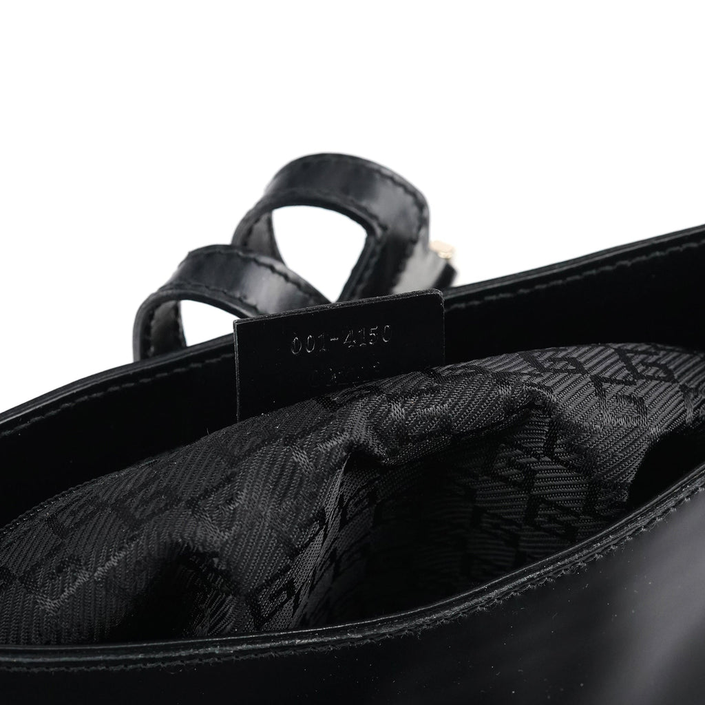 001 4150 Black Patent Leather Jackie Shoulder Bag