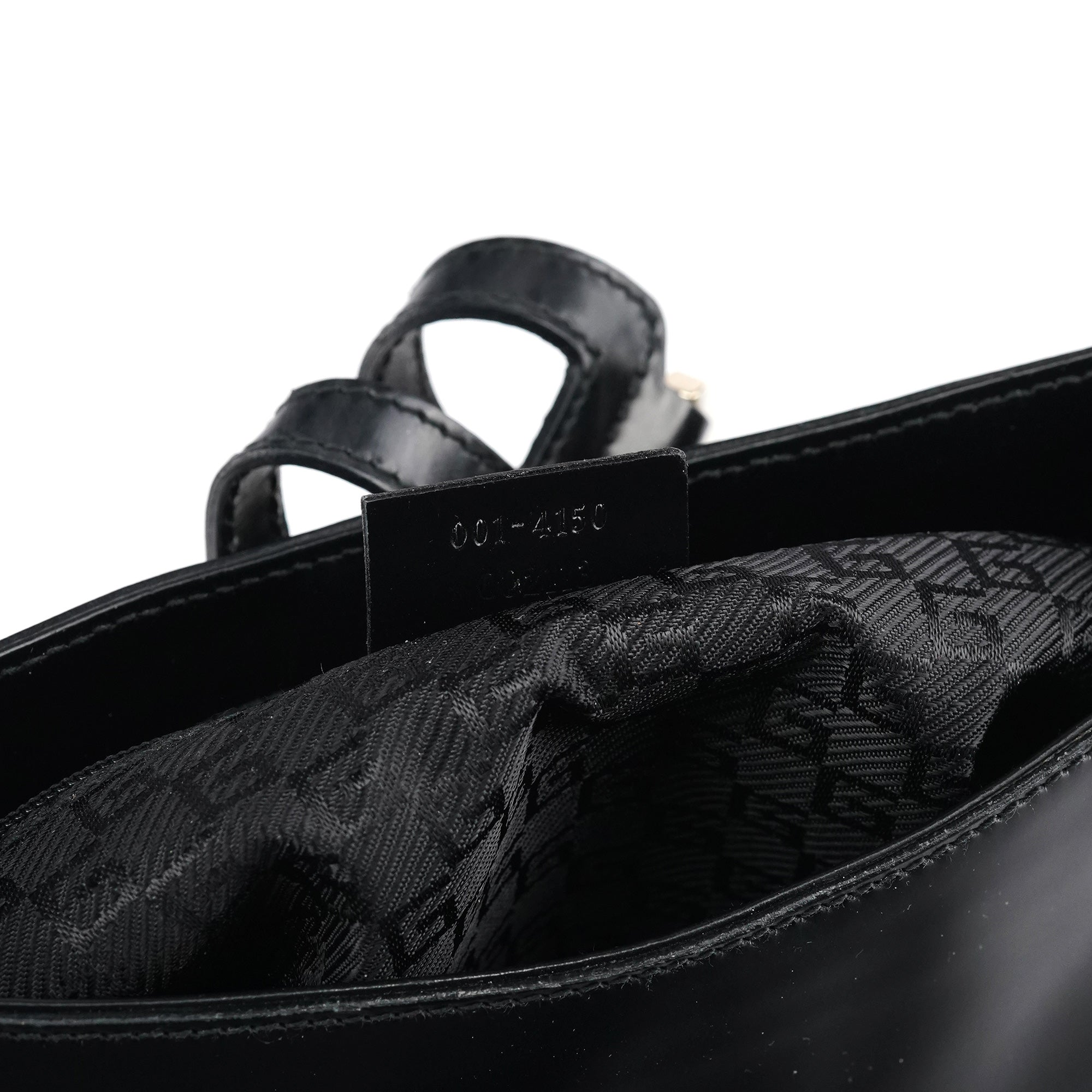 001 4150 Black Patent Leather Jackie Shoulder Bag