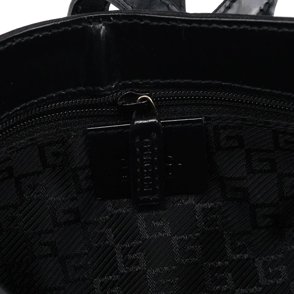 001 4150 Black Patent Leather Jackie Shoulder Bag