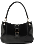 001 4150 Black Patent Leather Jackie Shoulder Bag