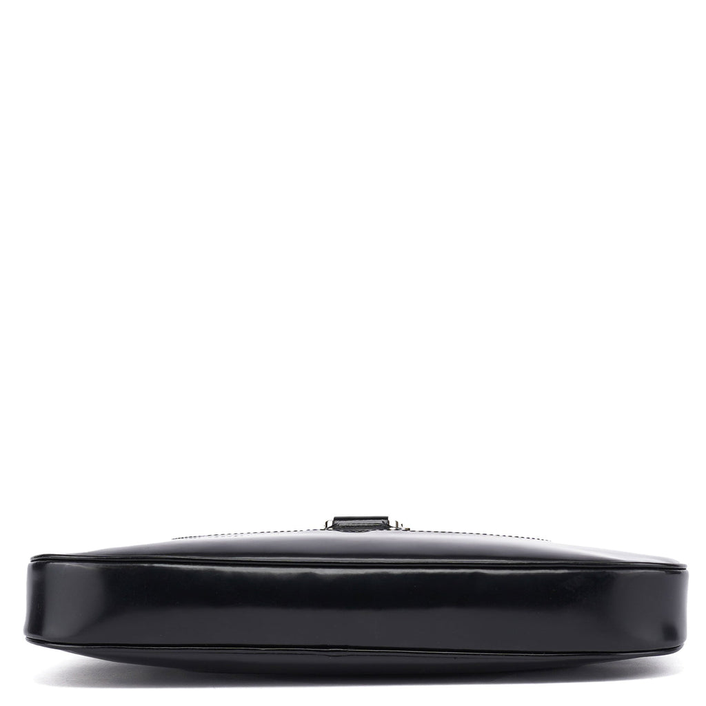 001 4150 Black Patent Leather Jackie Shoulder Bag