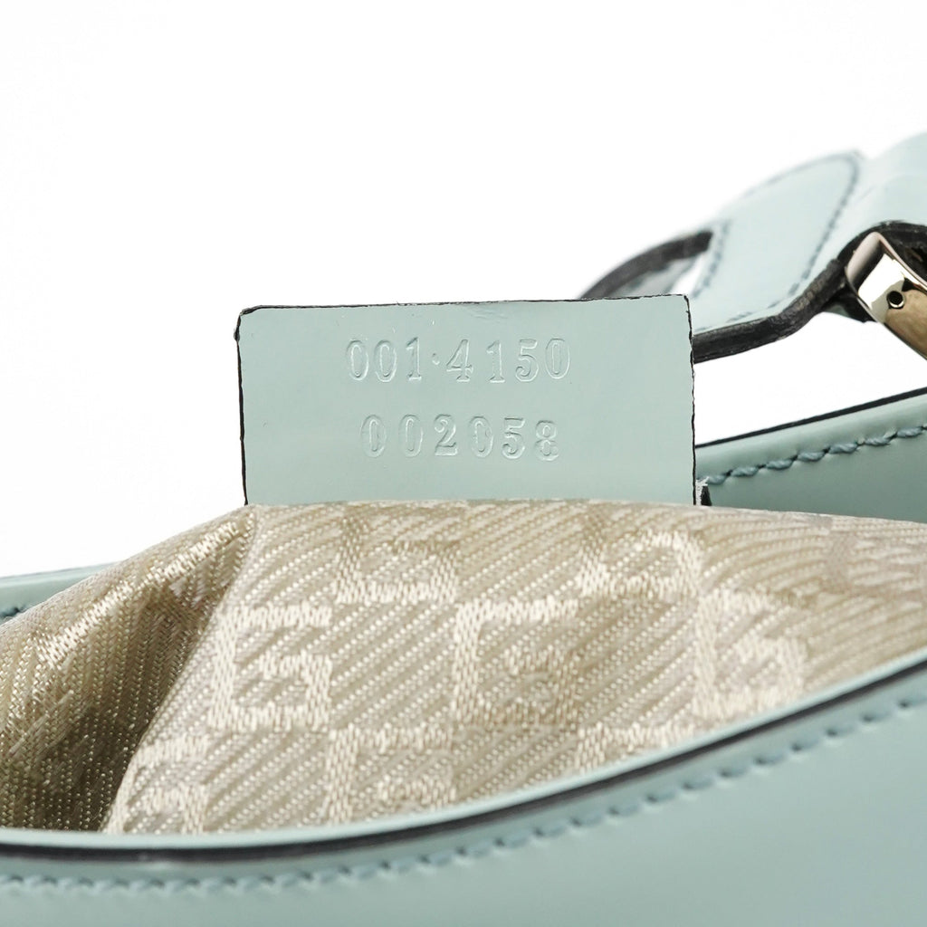 001 4150 Light Blue Patent Jackie Shoulder Bag