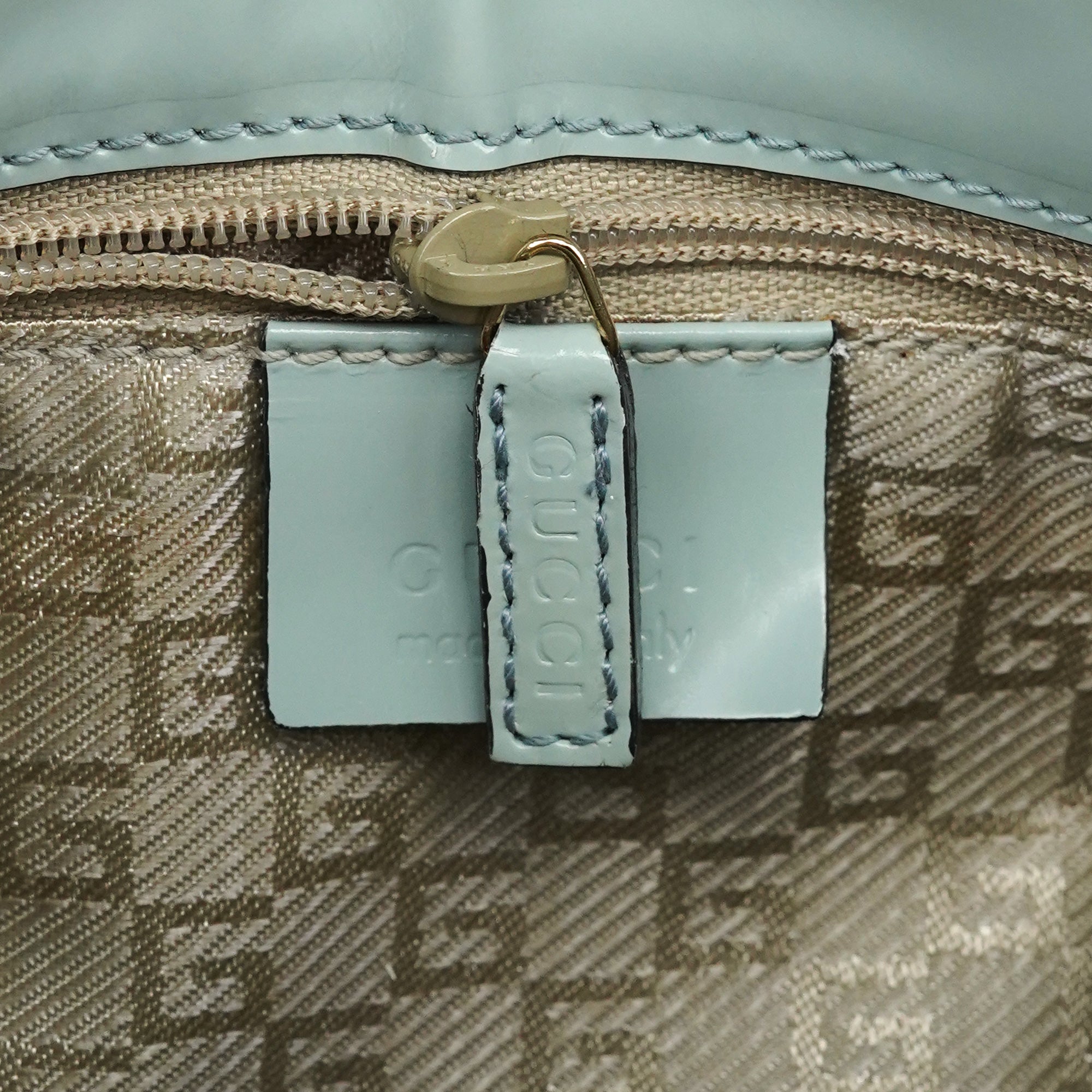 001 4150 Light Blue Patent Jackie Shoulder Bag