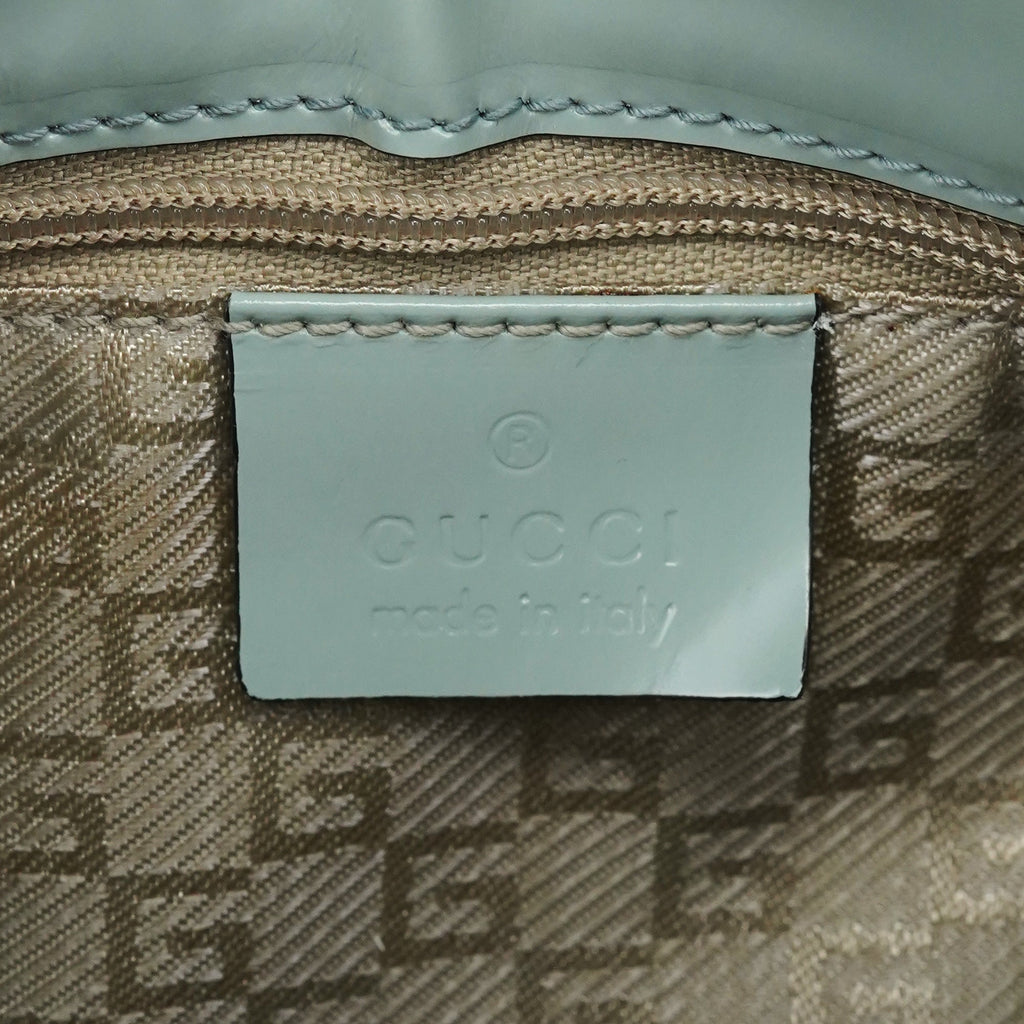 001 4150 Light Blue Patent Jackie Shoulder Bag